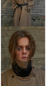 Long Loose Stand Collar Trench Coats