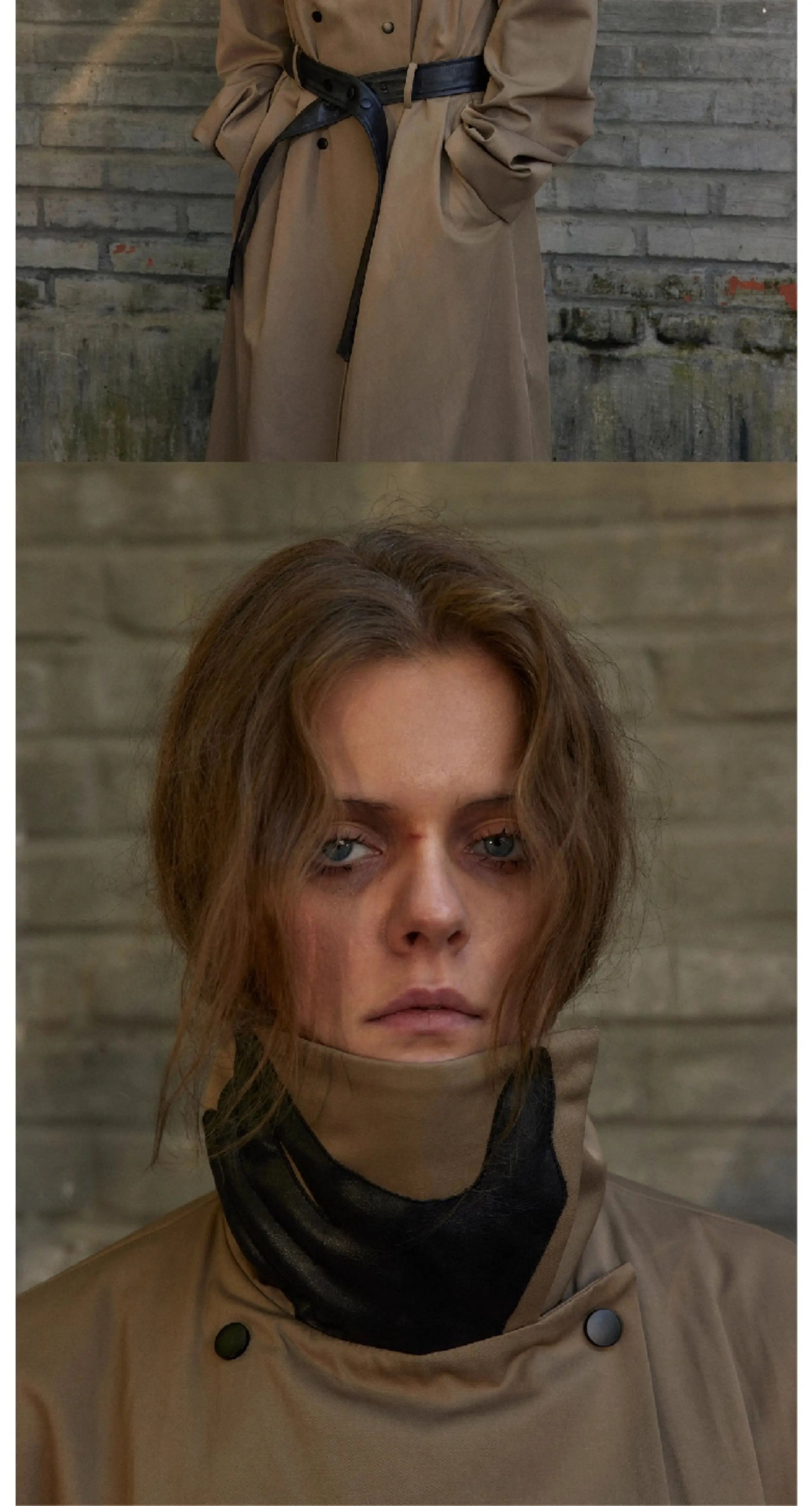 Long Loose Stand Collar Trench Coats