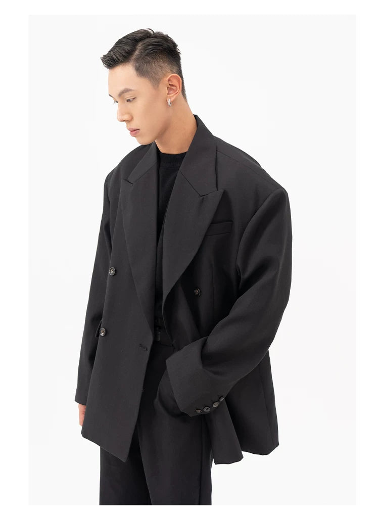 Men's Oversized Dark Apricot Padded Blazer