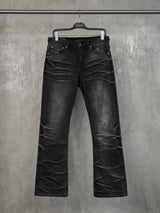 Stretchy Washed Flared Jeans