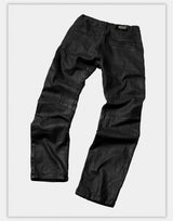 Waxed Distressed Curved Slim Jeans