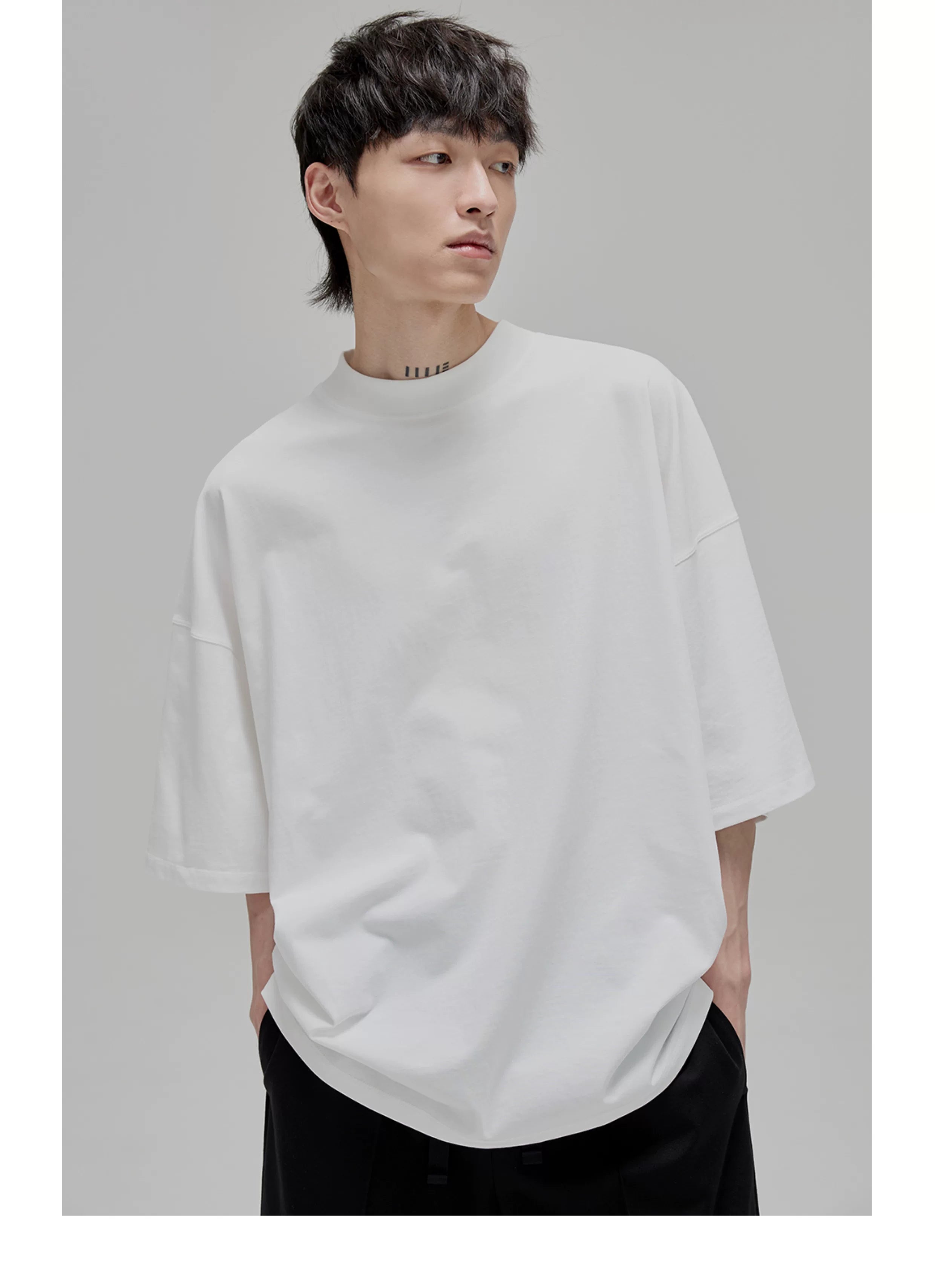 Vintage Ribbed Half Sleeve Tees