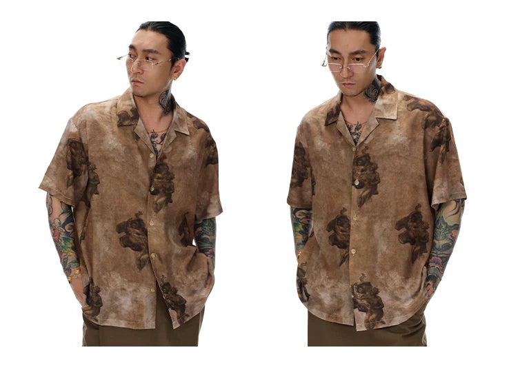 Sketch Portrait Cuban Collar Hawaiian Shirt