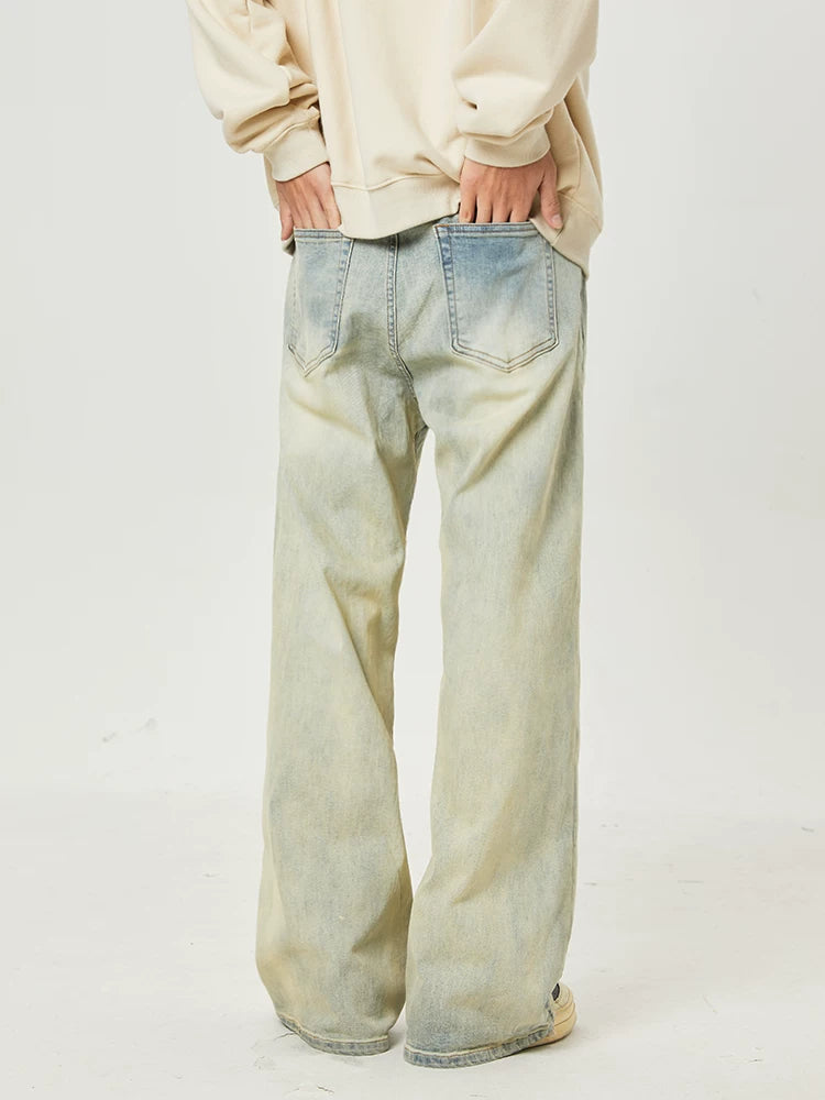 Men's Vintage Washed Loose Straight Jeans