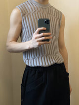 Assorted Colors Tree Cutout Knit Vest
