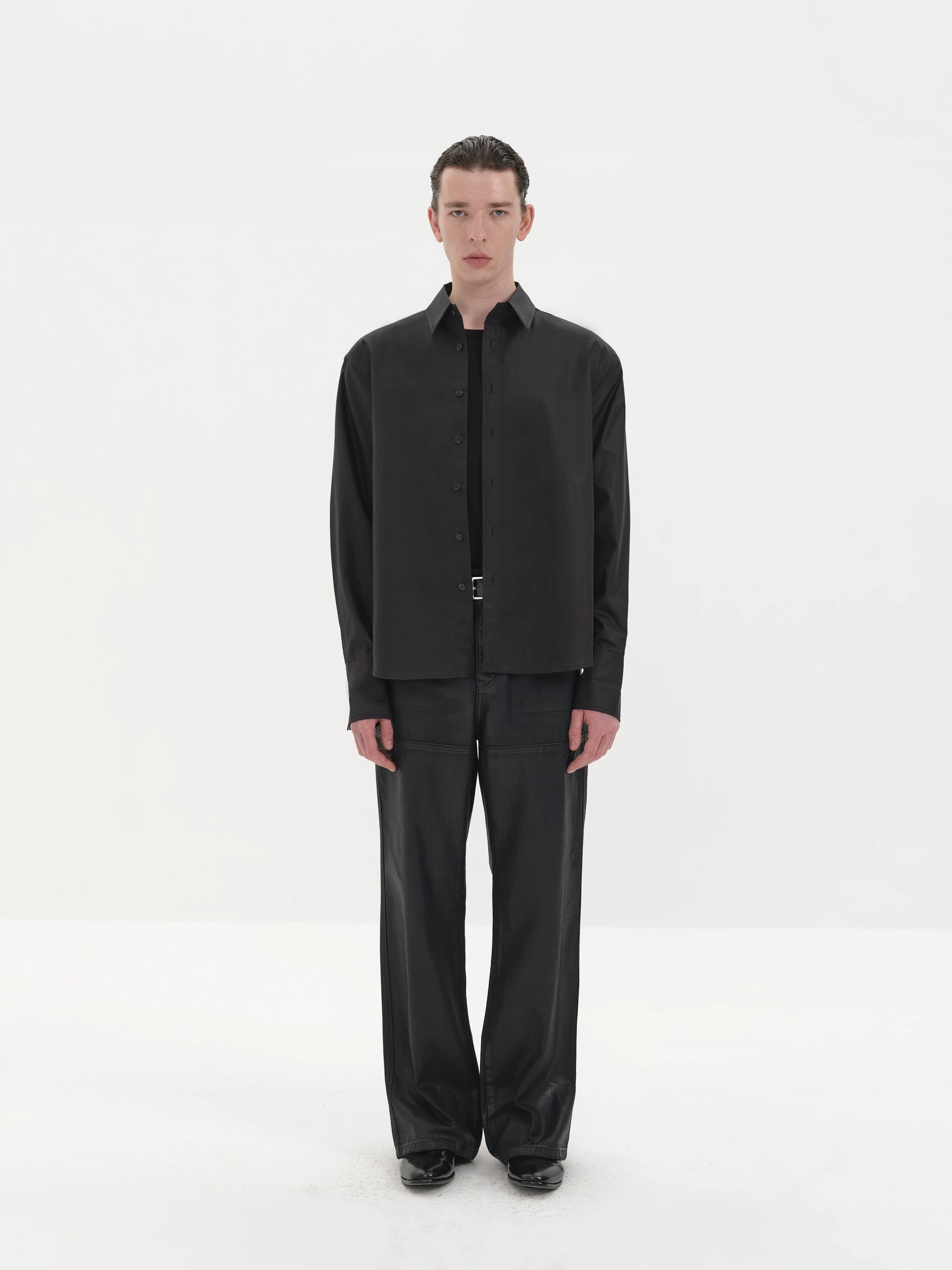 Satin Dress Shirts French Wide Sleeves