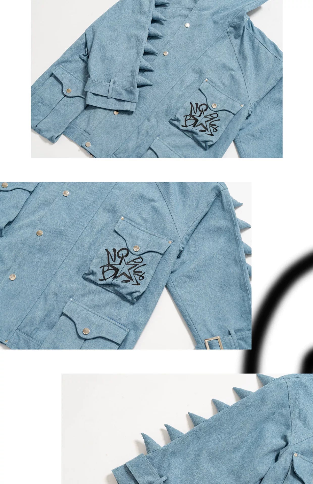 Spiny Dinosaur Vintage Denim Jacket