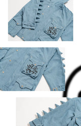 Spiny Dinosaur Vintage Denim Jacket