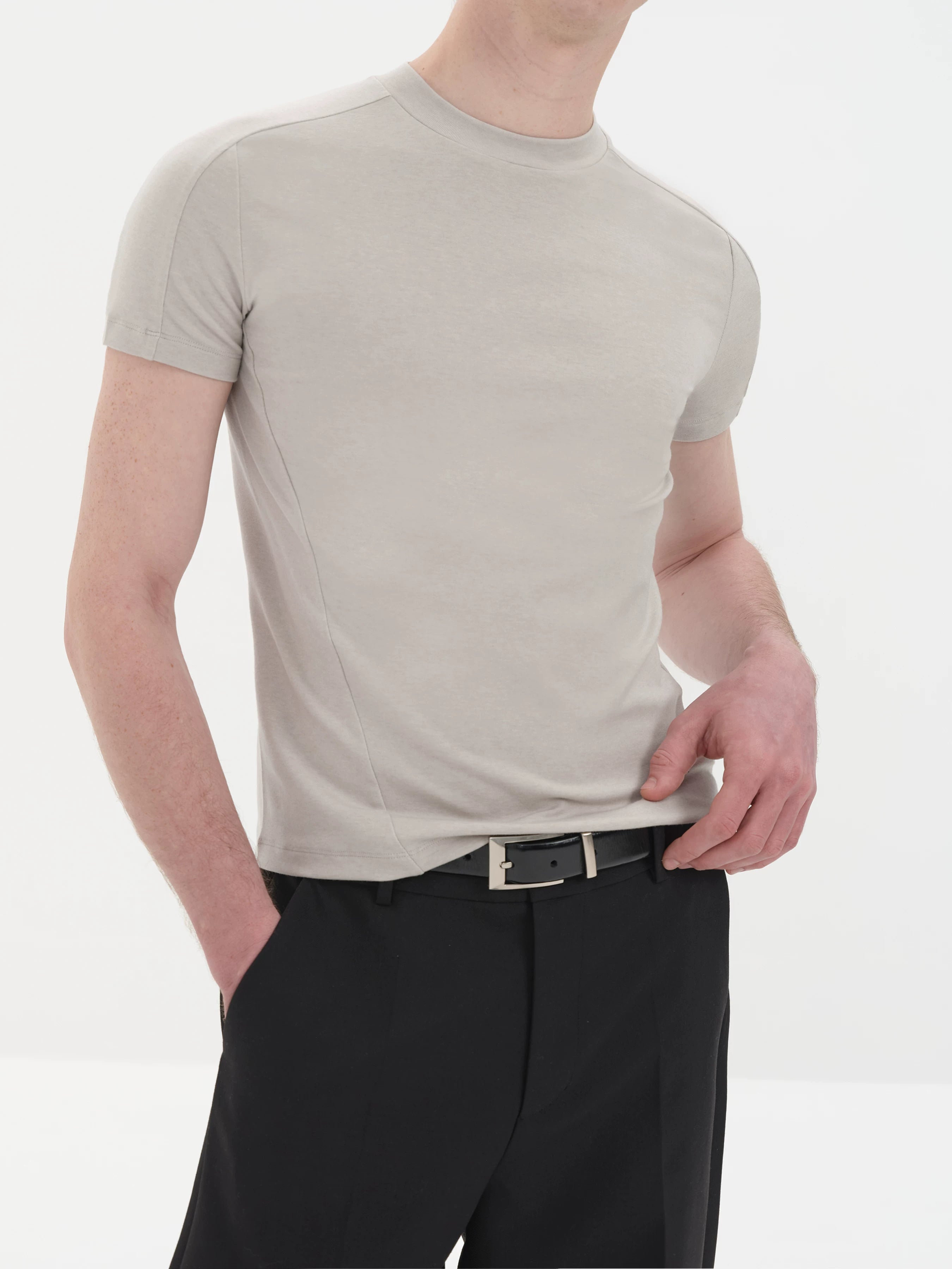 Slim Fit Paneled Merino Lyocell Tee