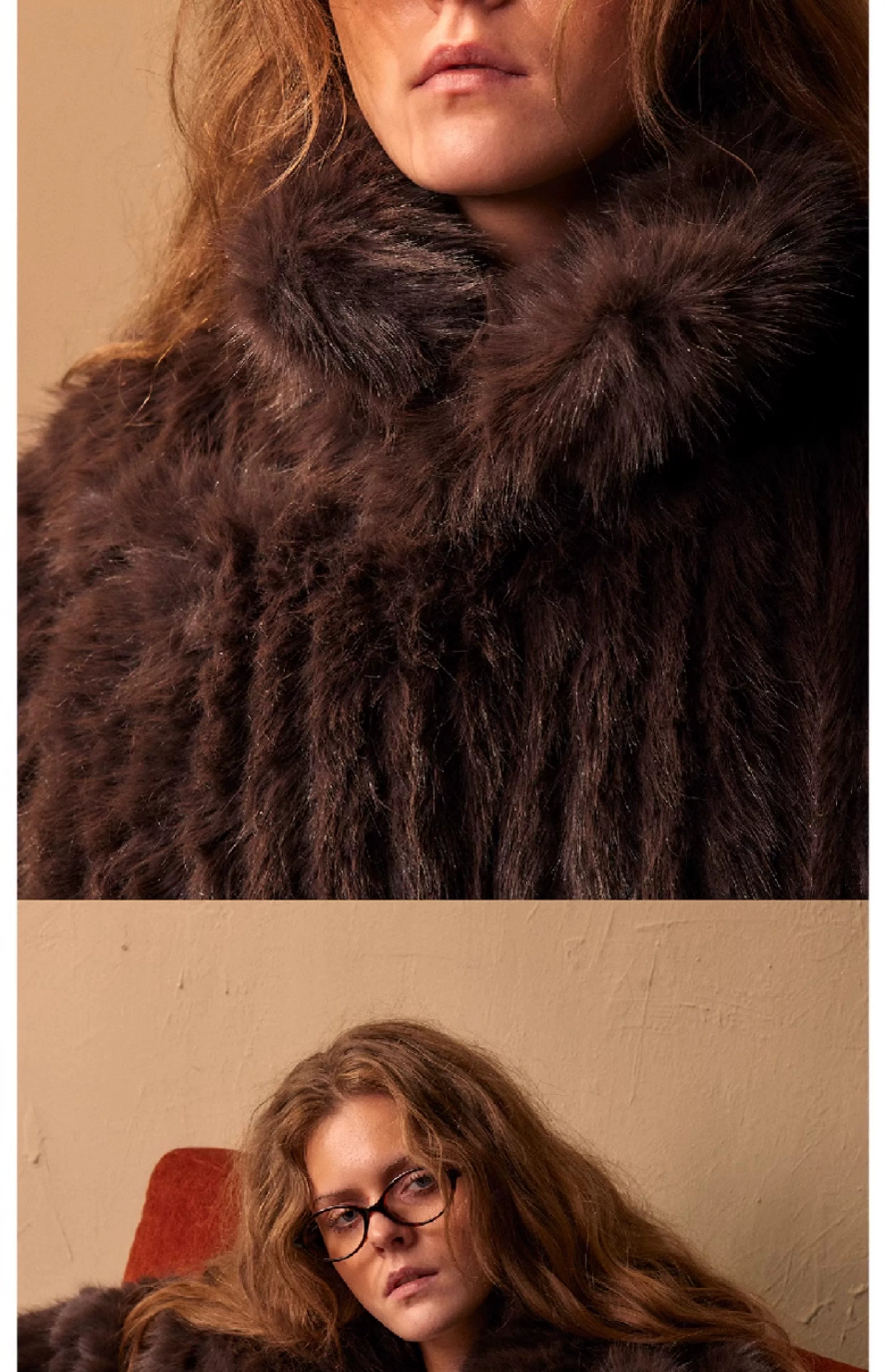 Unisex Oversized Knee-length Faux Fur Coat
