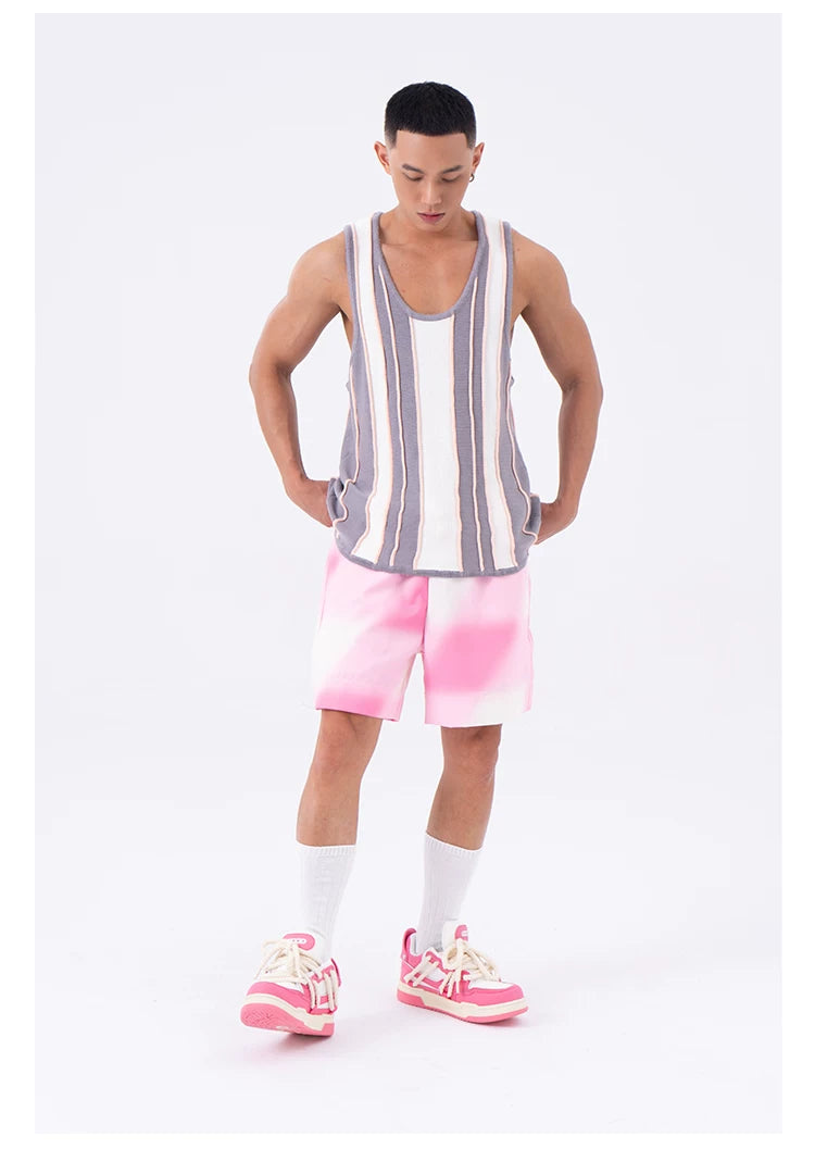 Men's Loose Striped Knit Tank Top