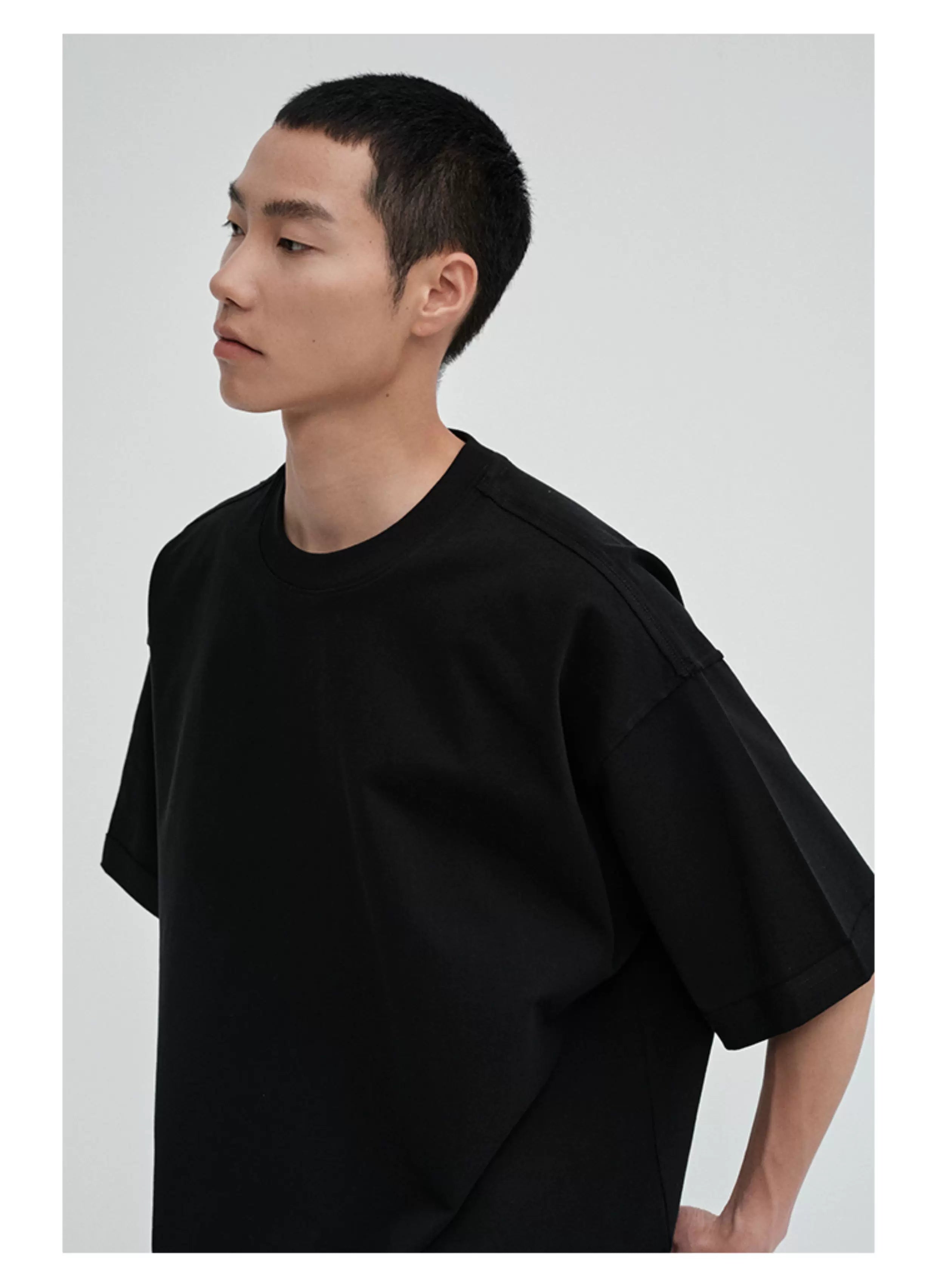 Crew Neck Raw Hem Short-Sleeve Tees
