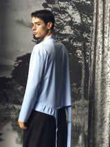 Blue Bow Tie Long Sleeve Shirt