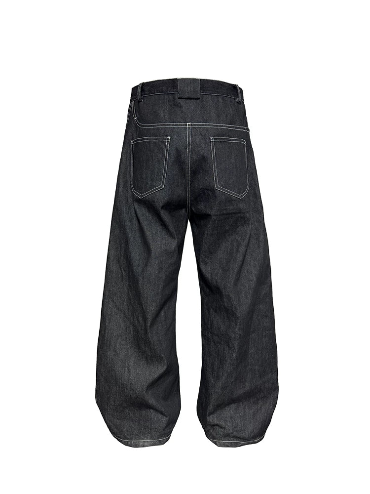 Slant Fly Flared Raw Denim Pants