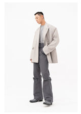 Men's Oversized Dark Apricot Padded Blazer