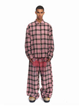 Men's Pink Plaid Flamingo Rhinestone Jacket