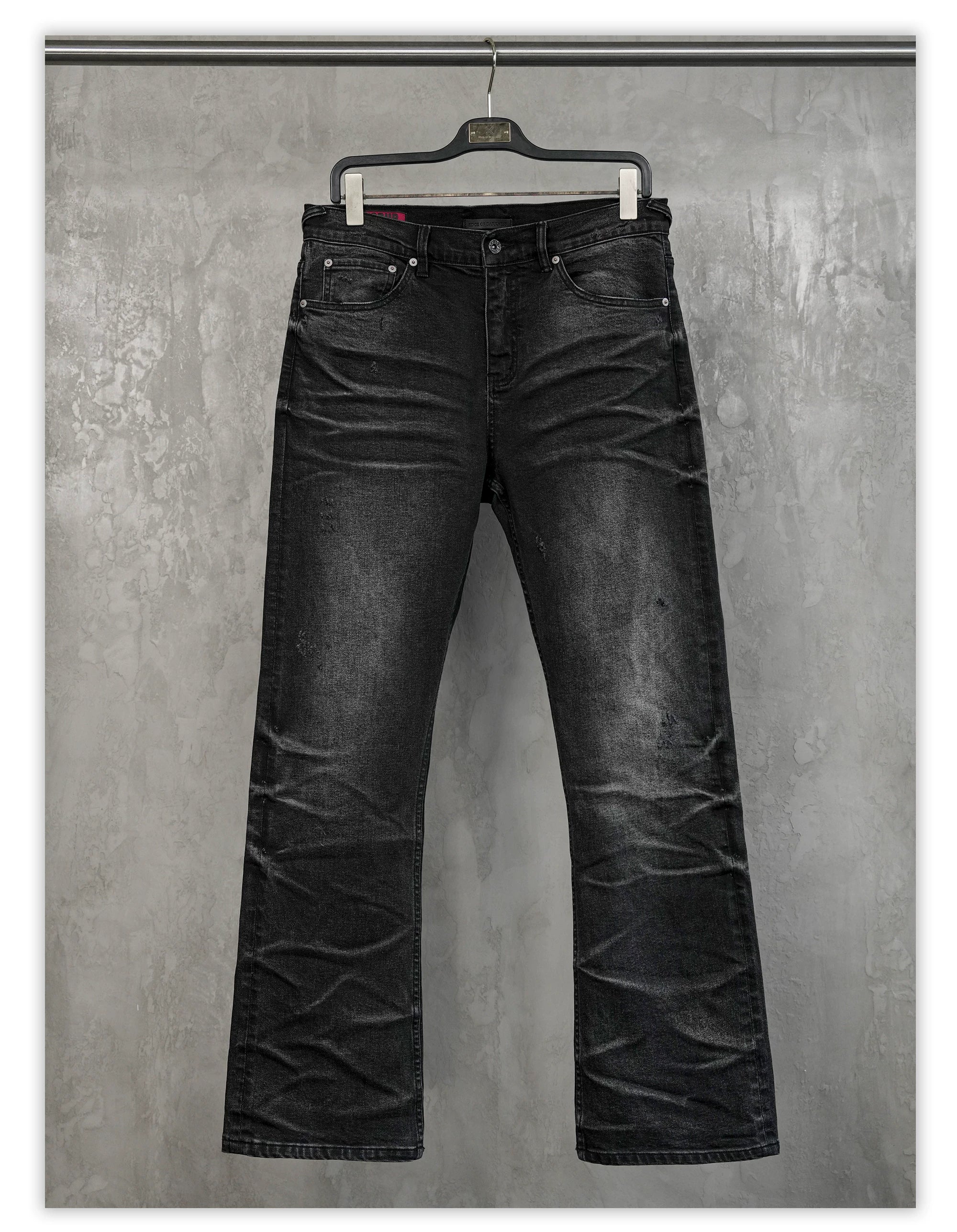 Stretchy Washed Flared Jeans