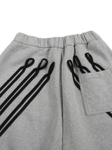 Distressed Curved Royal Ribbon Sweatpants