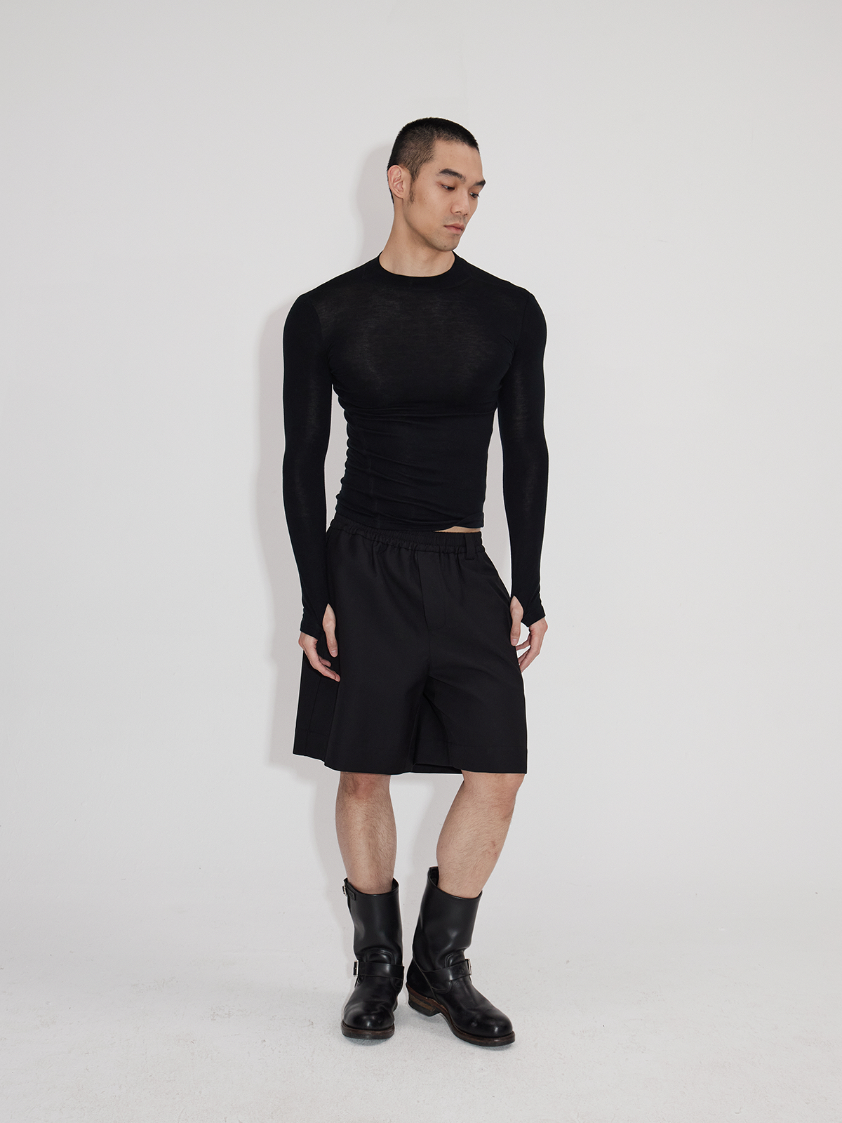 Elastic Waist Tailored Shorts