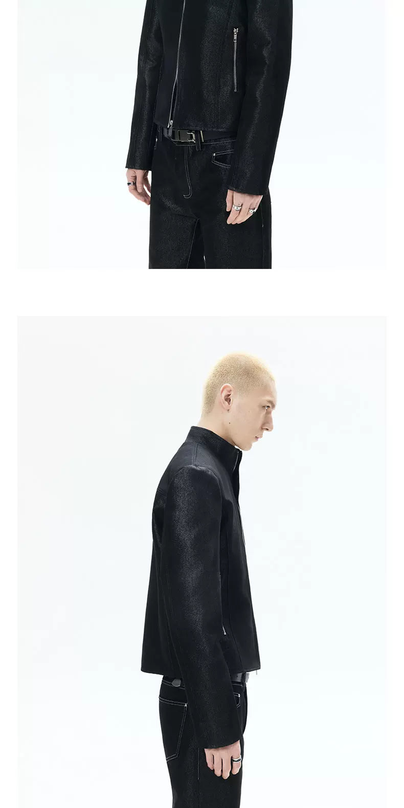 Cropped Star Night Silver Denim Jacket