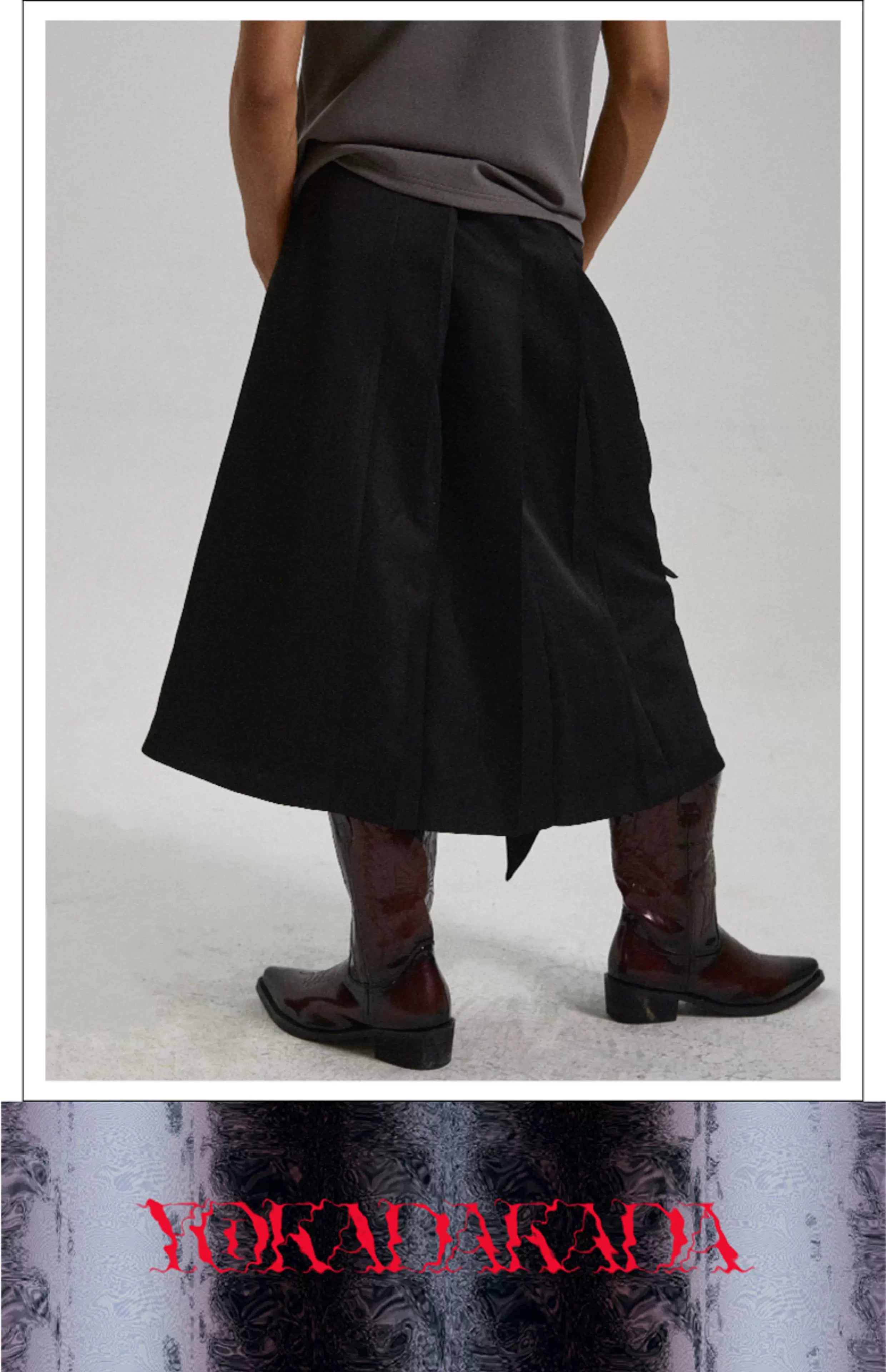 Unisex Long Asymmetrical Pleated Acetate Dress