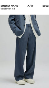 Vintage Pleated Wide Waist Casual Pants