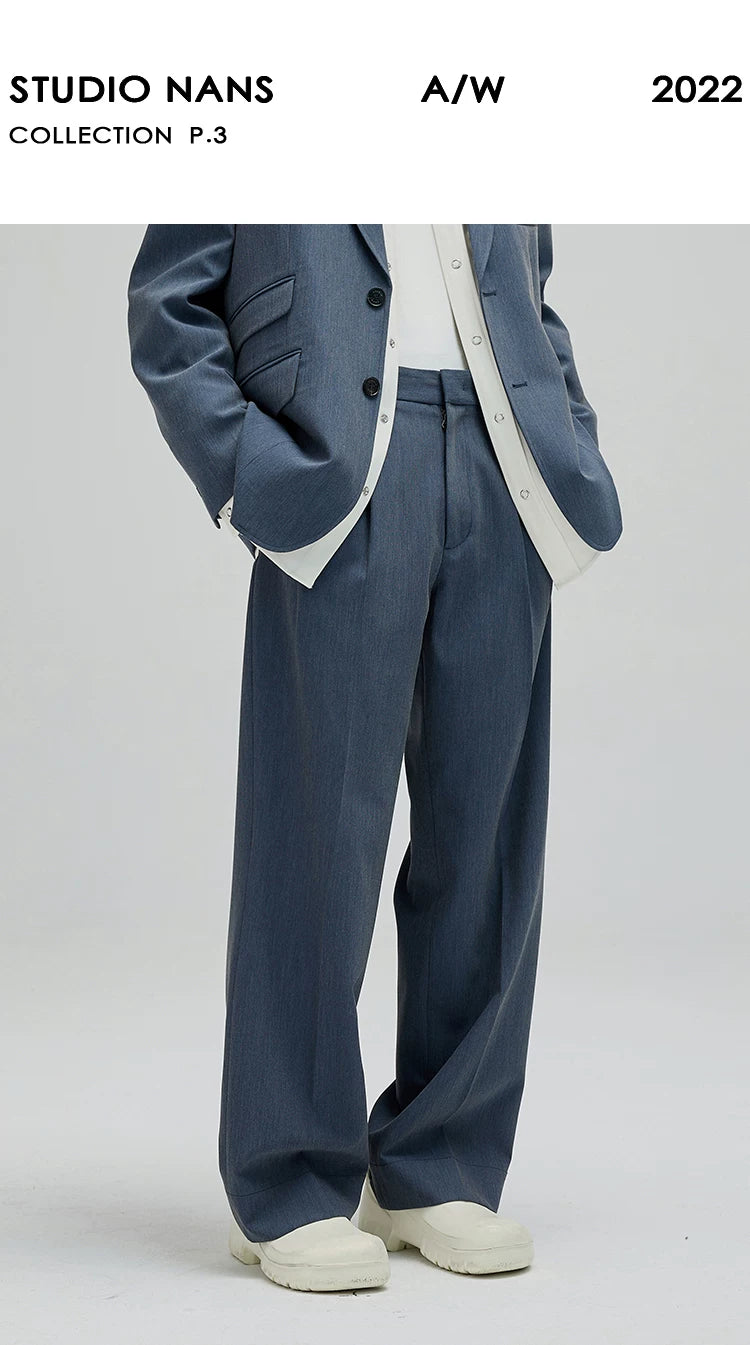 Vintage Pleated Wide Waist Casual Pants