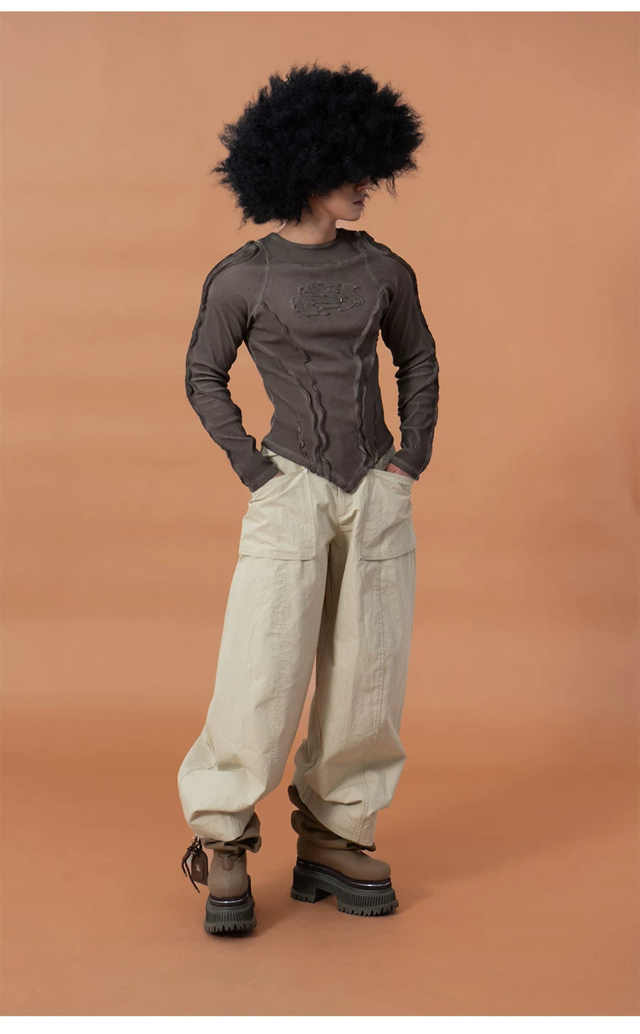 Men's Slim Striped Distressed Long-Sleeve Tee