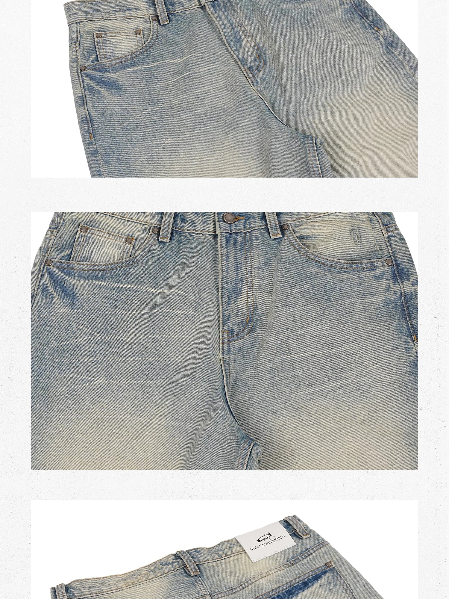 Ice Blue Washed Flared Cotton Jeans