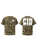 Boxy Olive Camo Burst Print Tee