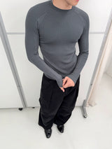 Lightweight Ribbed Knit Long Sleeve