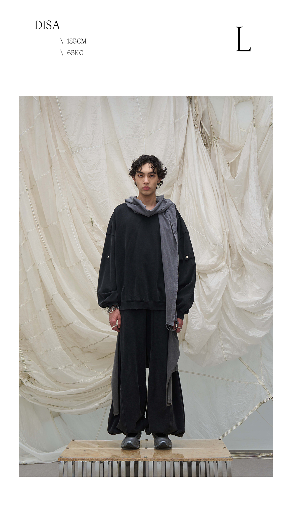 Casual Washed Detachable Tee Flap Sweatpants