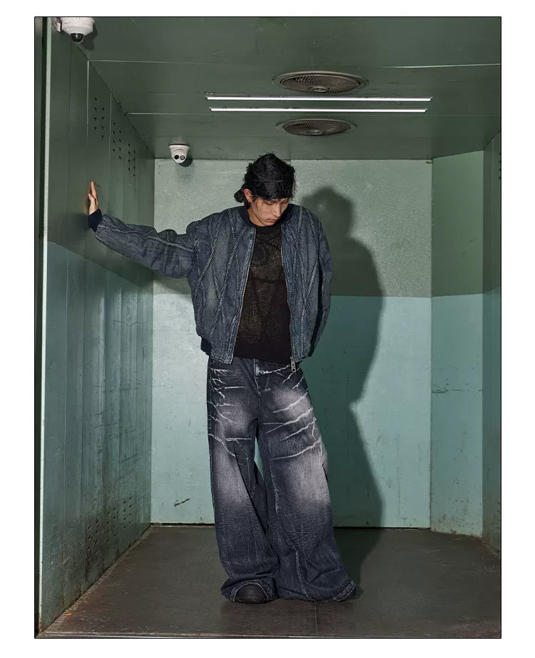 American Vintage Washed Distressed Baggy Jeans