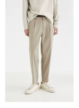 Double Pleated Wide Cropped Suit Pants