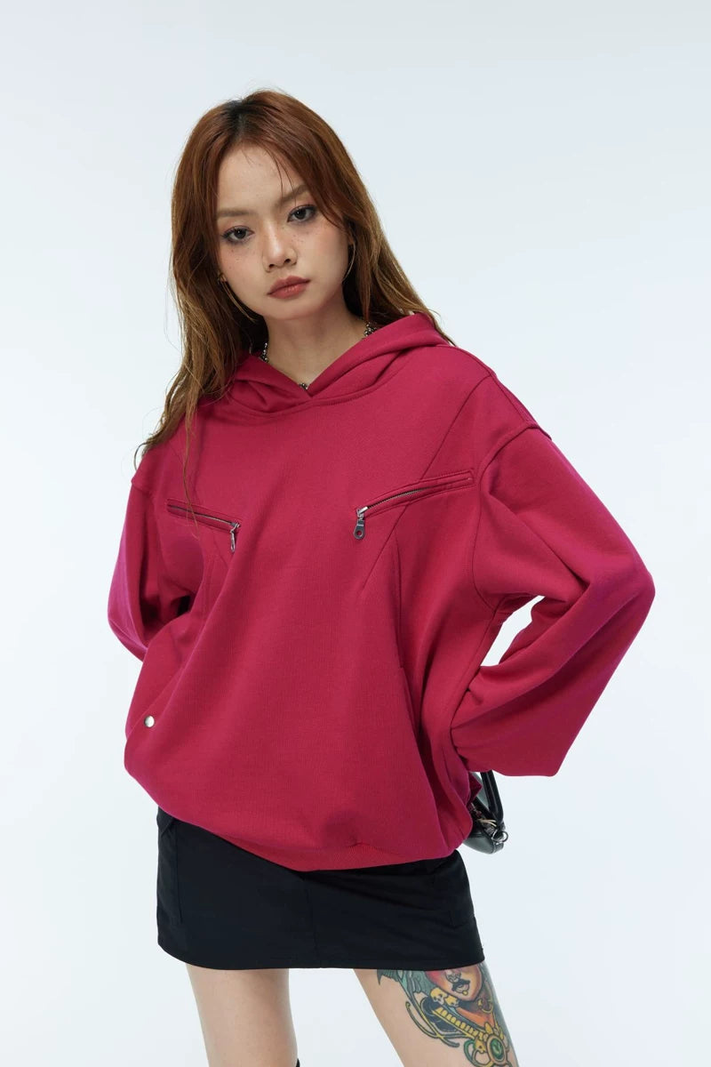 Three Color Cleanfit Couple Zip Hoodies