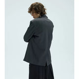 Two-Tone Distressed Oversized Casual Blazer