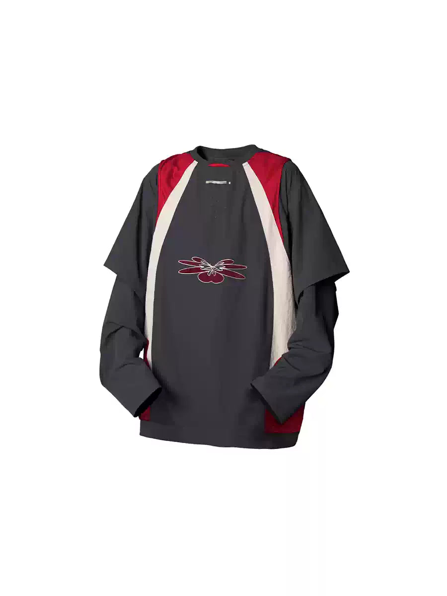 Colorblock Mesh Nylon Outdoor Long Sleeve