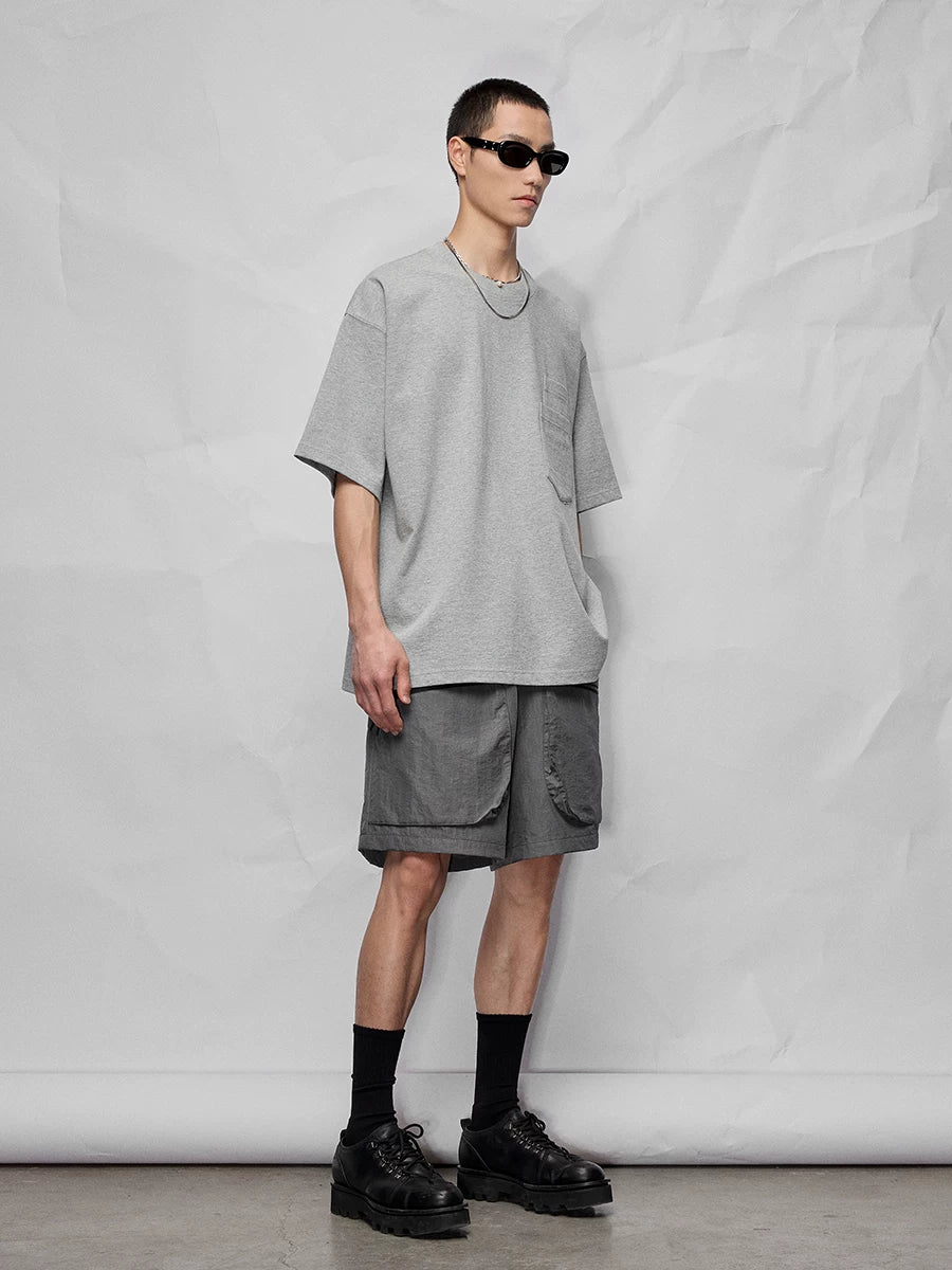 Double Pocket Split Hem Loose Tee