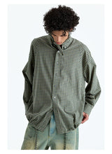 Plaid Jacquard Button-Down Cotton Shirt
