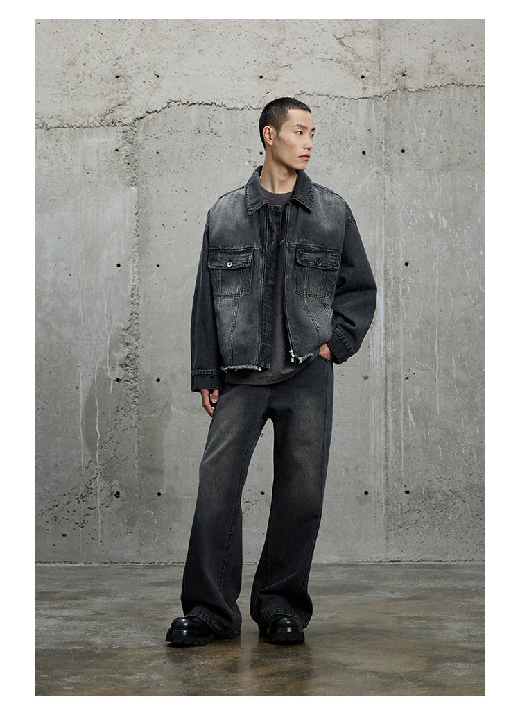 Vintage Washed Flared Denim Pants