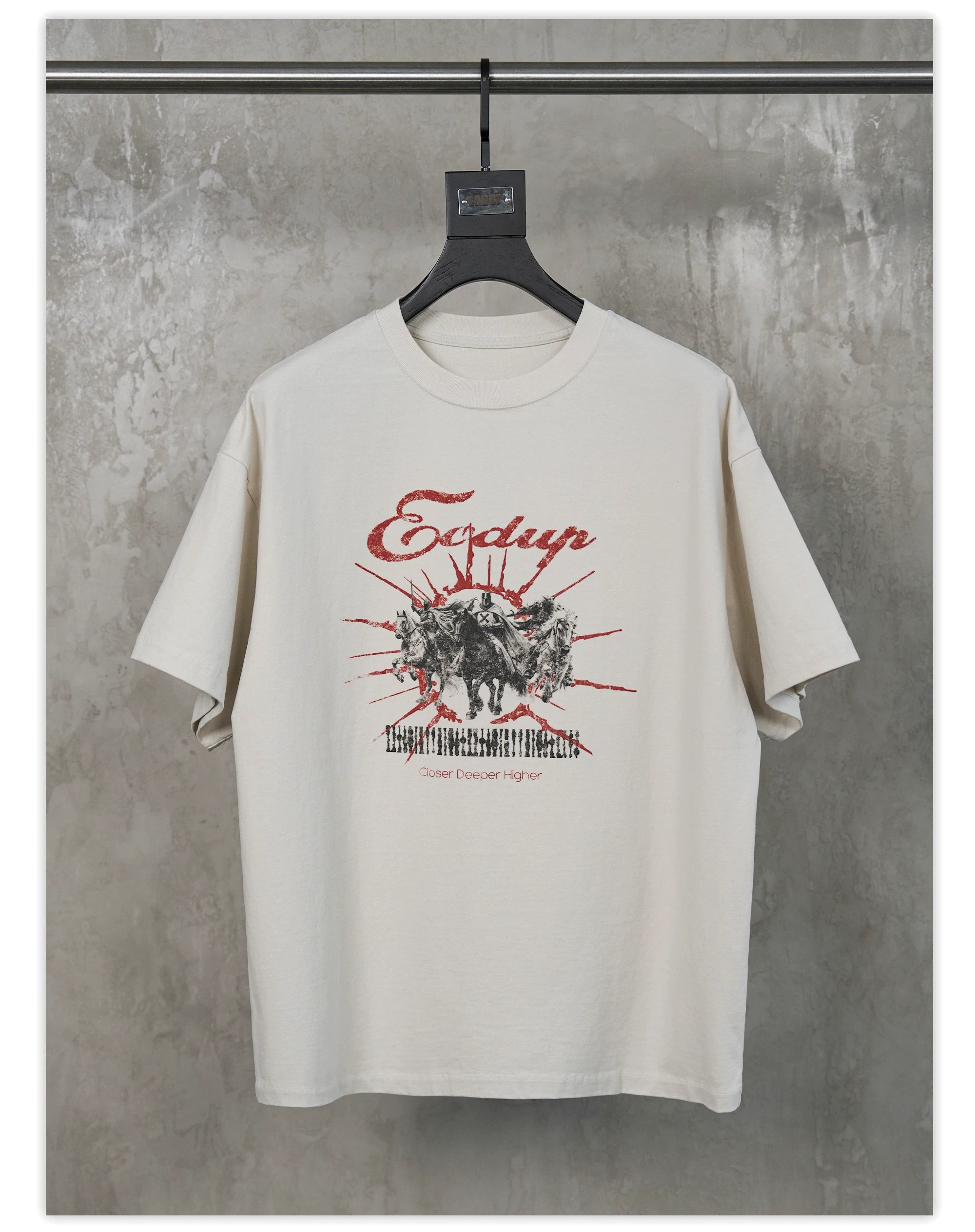 Vintage Washed Cream Printed Loose Tee