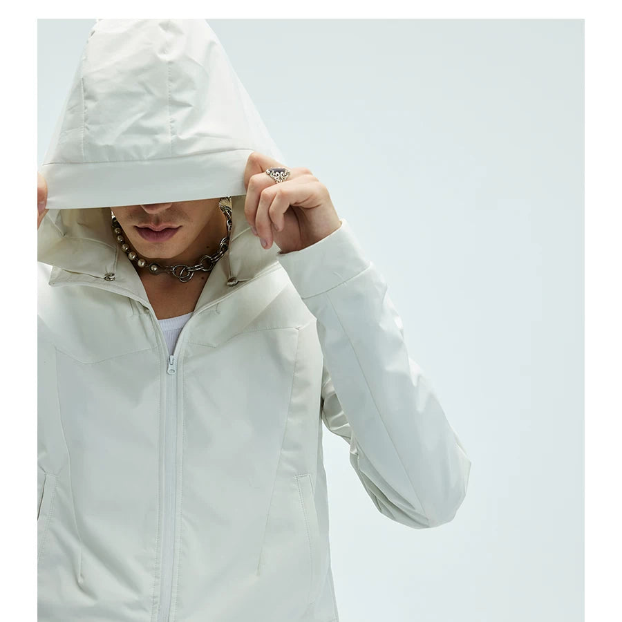 Short Detachable Hooded Waterproof Trench Coat