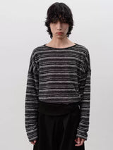 Striped Long Sleeve Drop Shoulder Tops