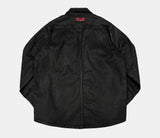 Dark Waxed Oversized Denim Shirt Jacket