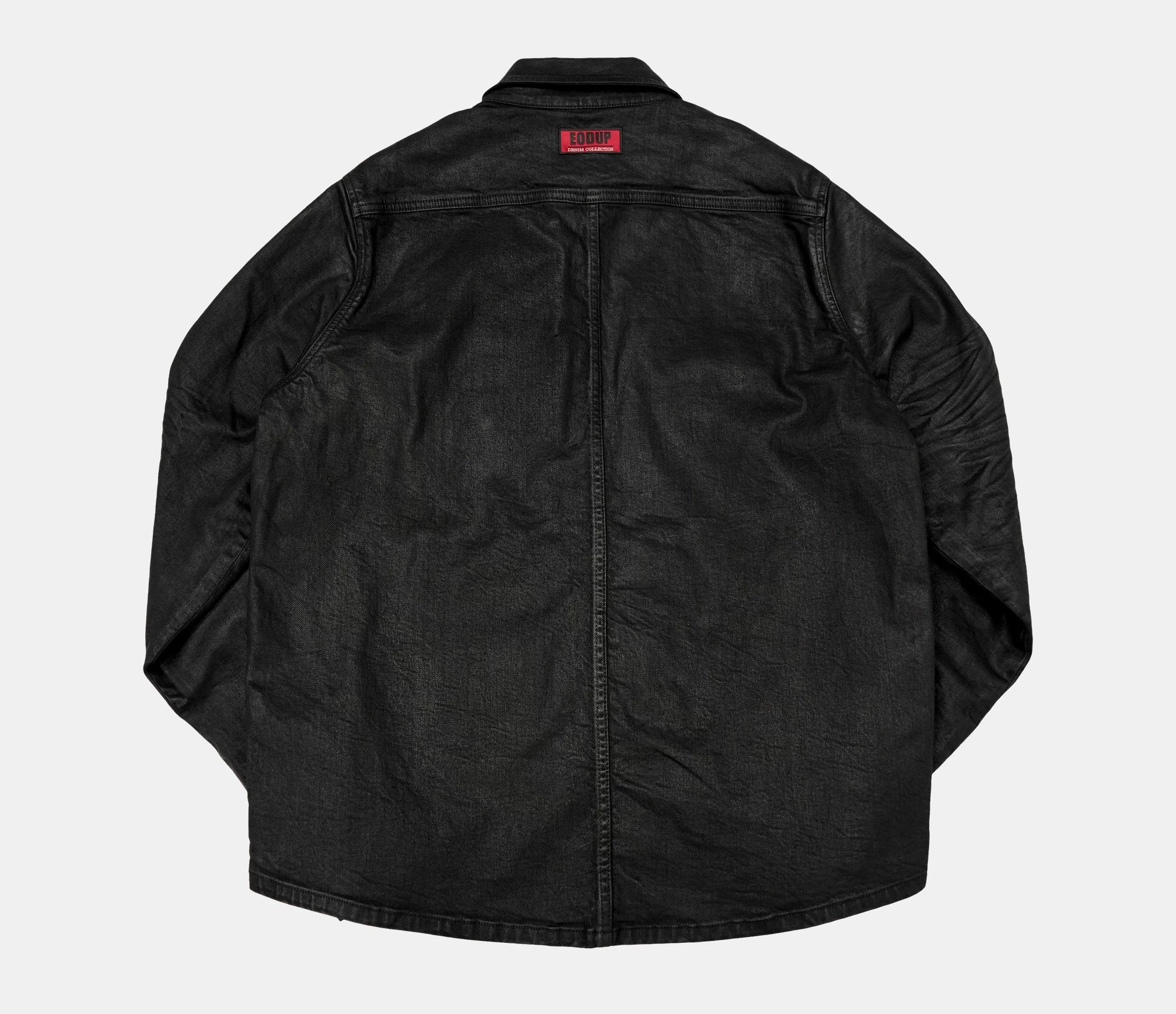 Dark Waxed Oversized Denim Shirt Jacket