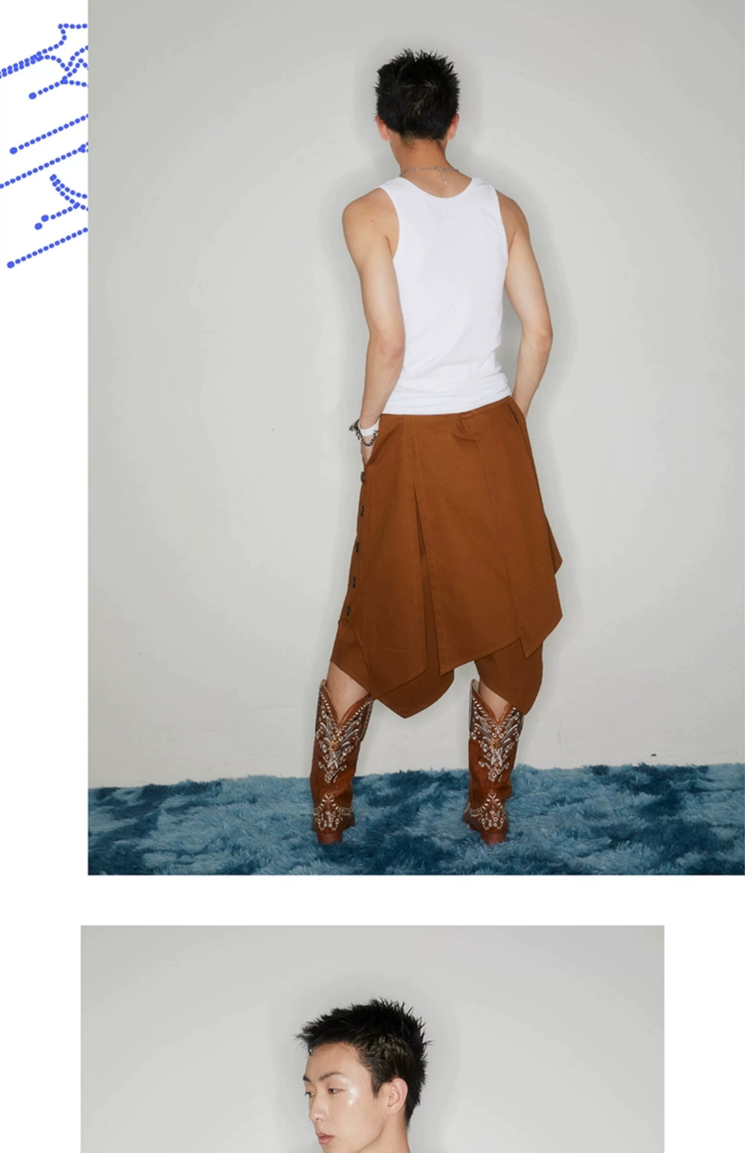 Vintage Y2K Double Layer Button Skort
