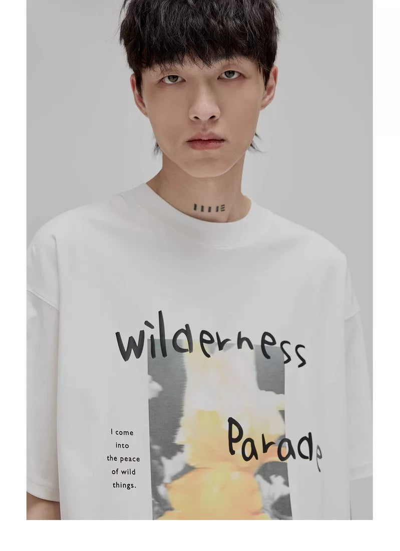 Graffiti Print Double Mercerized Tee