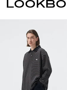 Striped Embroidered Long Sleeve Polo Tee