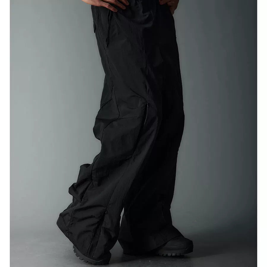 Waterproof Irregular Zippered Baggy Trench Pants