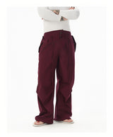 Cotton Low Waist Cargo Parachute Pants